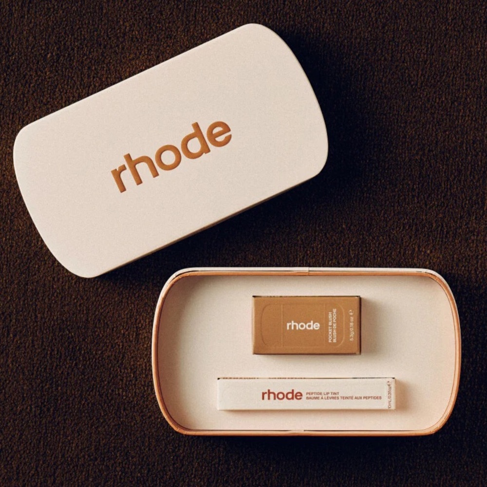 rhode Birthday Duo Pocket Blush Toasted Teddy + Peptide Lip Tint Cinnamon Roll